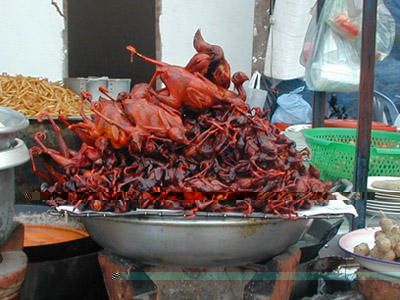 deep fried song birds. Phnom Penh, Cambodia