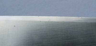 closeup of global pro paring knife blade
