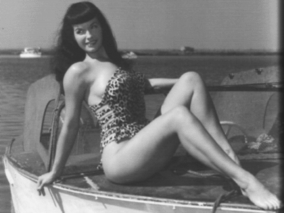 Betty Page Posing on a boat