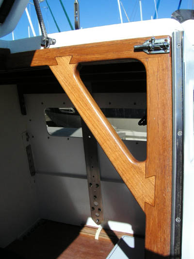 Jim Brown designed Searunner 31 trimaran Time Machine companionway detail