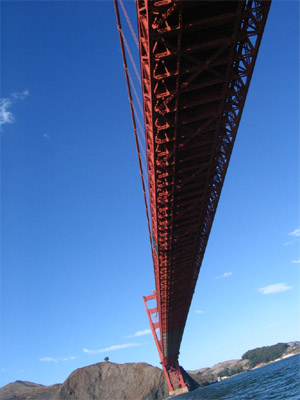 Sailing under the golden gate bridge. San Francisco, California