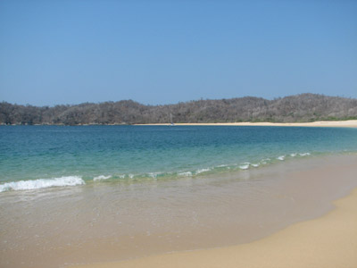 A beautiful isolated beach in the Bahias de Huatulco national park, Oaxaca, Mexico