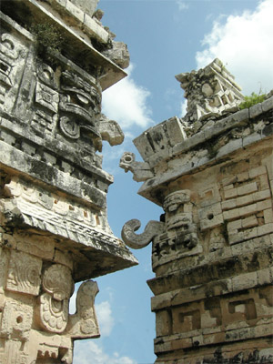 Big Nosed Gods. Chichenitza, Yucatan, Mexico