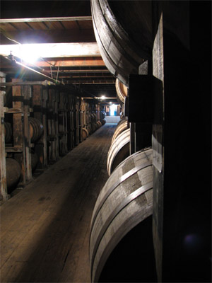 Bourbon Barrles. Buffalo Trace Distillery, Franklin, Kentucky