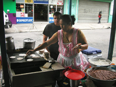 Pupusa Stand. San Salvador, El Salvador