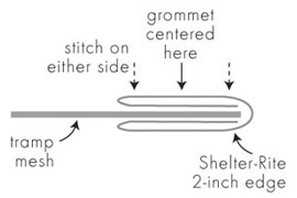 diagram of the binding stitch for multihull trampoline