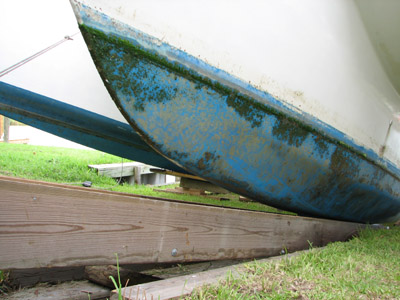 main hull clear of the seawall