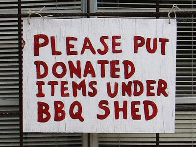 hand painted sign. BBQ Shed. Lamar, Texas