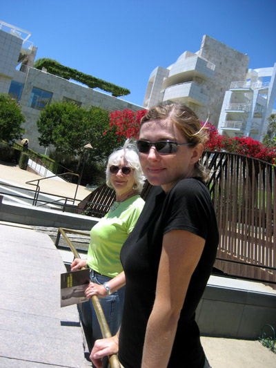 Peg and Cheyenne at the J. Paul Getty Museum. Los Angeles, California