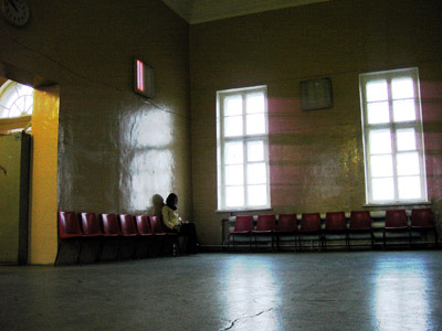 Empty waiting room at the trainstation in Kondopoga, Karelia, Russia