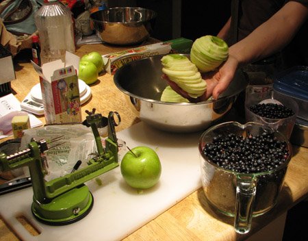 blueberries and apples