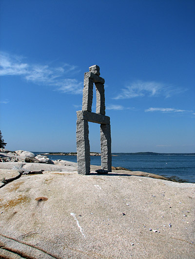 granite tower sculpture, dix island, Maine