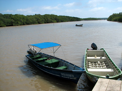 Pangas on the Rio Lempa, El Salvador