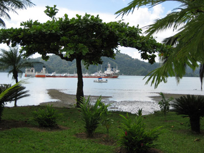 Dockwise ship anchored at Golfito, Costa Rica