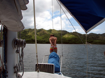 anchoring in Bahia Santa Elena, Costa Rica