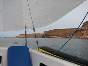 Sailing between Isla Ballena and Isla Espiritu Santo, Mexico