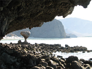 Mushroom rock puerto balandra, near La Paz, Mexico