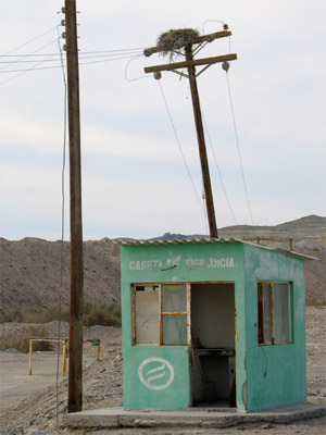 guard shack at the phosphorus mine