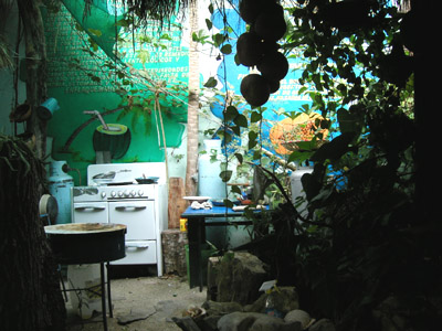 The courtyard at the Juice Bar, Huatulco, Mexico