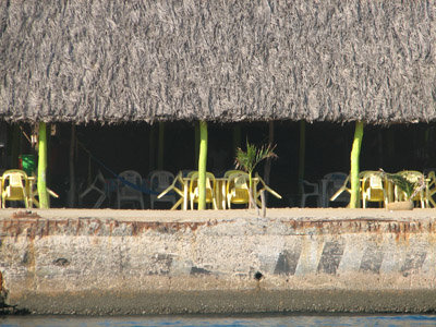 Restaurant on the wharf at Papanoa, Mexico