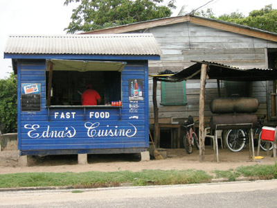 Hand Painted Sign. Fast Food Endas Cuisine. Dangriga Town, Belize
