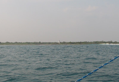 Navigational light on the beach in the Gulf of Tehuantepec, Chiapas, Mexico