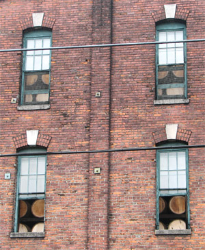 brick building full of bourbon. Buffalo Trace Distillery, Franklin, Kentucky