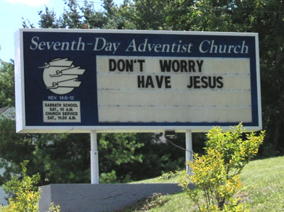 funny church sign, Maine