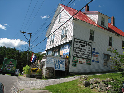 country market with hand painted signs. Maine