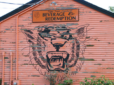 Beverage & Redemption. Funny sign. Gardiner, Maine