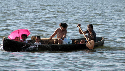 dugout canoe. Bahia del Sol, El Salvador