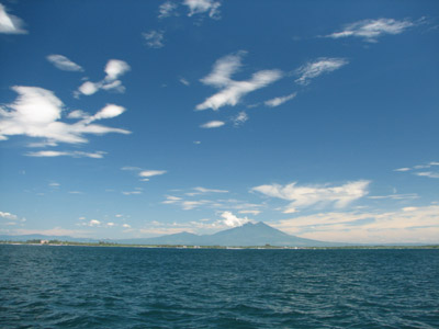 El Salvador Volcanoes from Sea