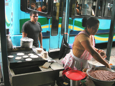 Pupusa Stand. San Salvador, El Salvador