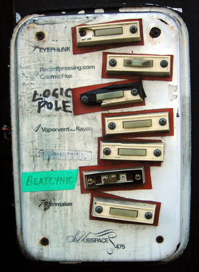 A buzzer board for upstairs apartments on lower haight, San Fransisco, California
